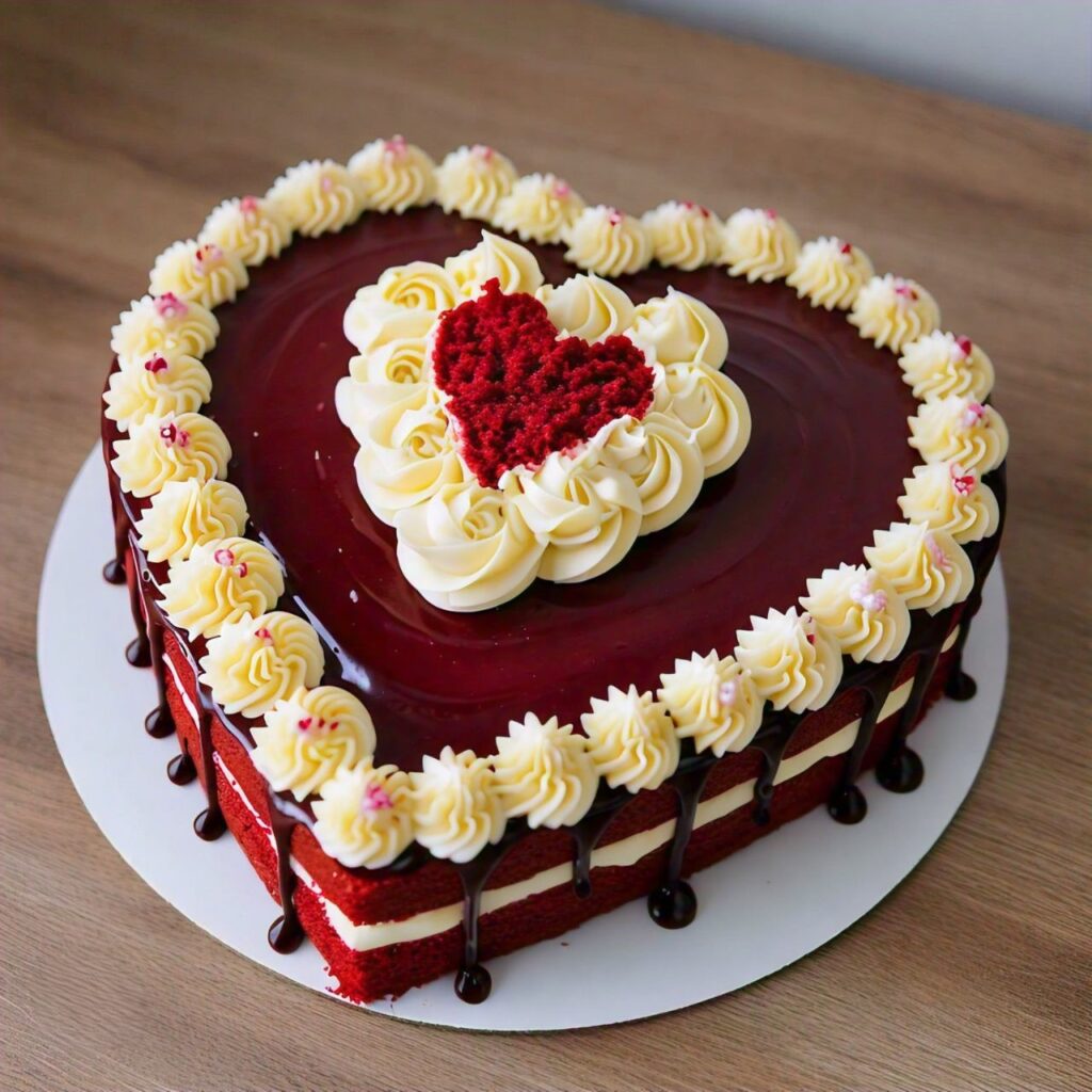 heart-shaped red velvet cake recipe
